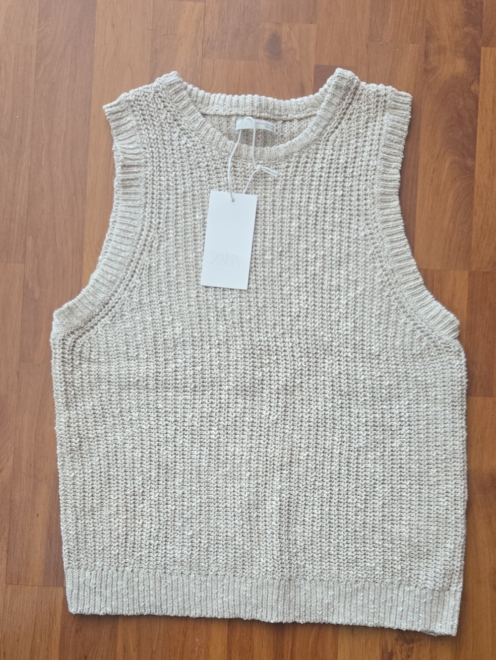 Zara Cream Knit Sleeveless Tank